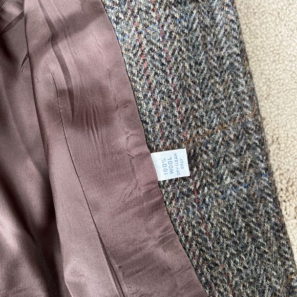 Vintage Ralph Lauren Blazer Womens 12 Houndstooth Wool Equestrian Academia Puff - Picture 5 of 7